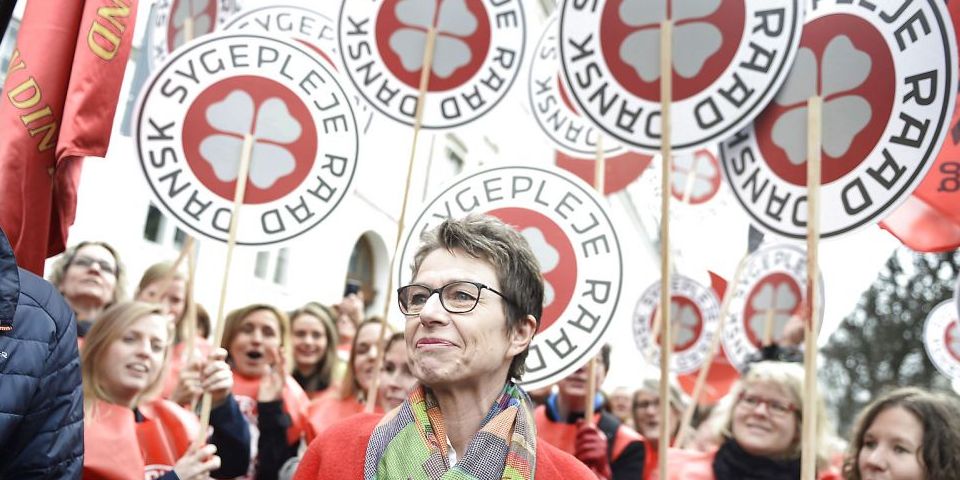 "Når vi ser på organisationsprocenten, så er den lavere blandt de sygeplejersker, der er ansat i den private sektor og det er her vi har en opgave med at få formidlet, at vi er alle sygeplejerskers fagforening." Siger Formand for DSR, Grete Christensen. - 