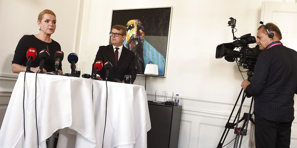 Udlændinge- og integrationsminister Inger Støjberg (V) og beskæftigelsesminister Troels Lund Poulsen (V) præsenterede i går regeringens udspil om styrket rekruttering af udenlandsk arbejdskraft på et pressemøde i København, onsdag den 3. oktober 2018. (