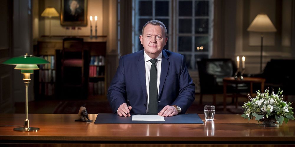 Statsminister Lars Løkke Rasmussen holder nytårstale i Statsministeriet i København, tirsdag den 1. januar 2019. (