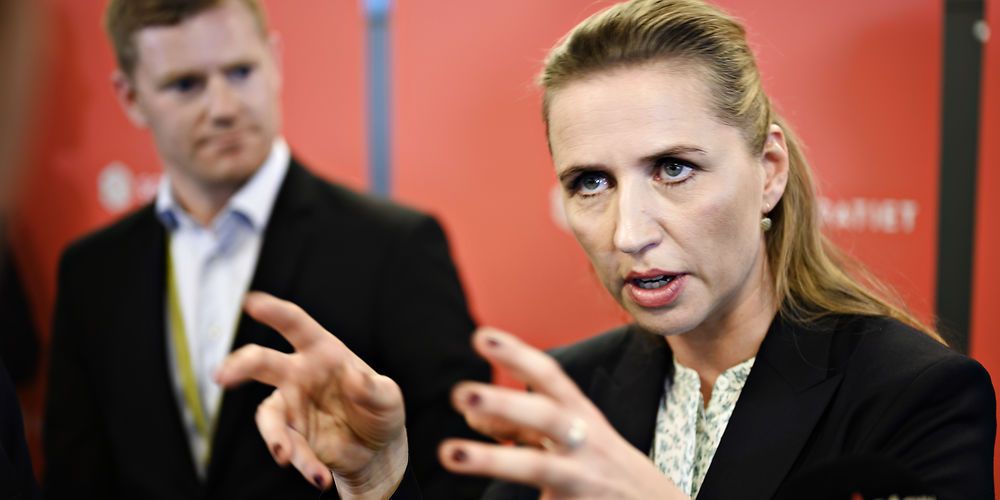 FV19 Mette Frederiksen (S), da hun og Herlevs borgmester Thomas Gyldal (S) fra Socialdemokratiet præsenterer partiets velfærdsudspil på SOSU C skolen i Herlev mandag den 13. maj 2019.