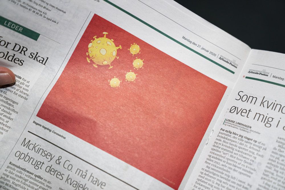 Det er denne satiretegning i Jyllands-Posten, der har skabt harme i Kina.