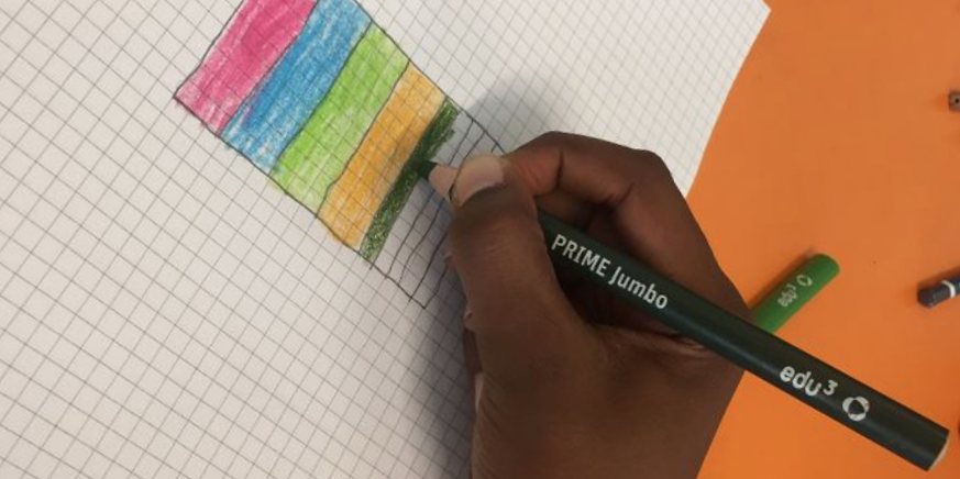 På Ellebjerg Skole udvikles der flag til egne fantasilande – bl.a. til et Larsland, hvor veganere og kødelskere lever side om side.