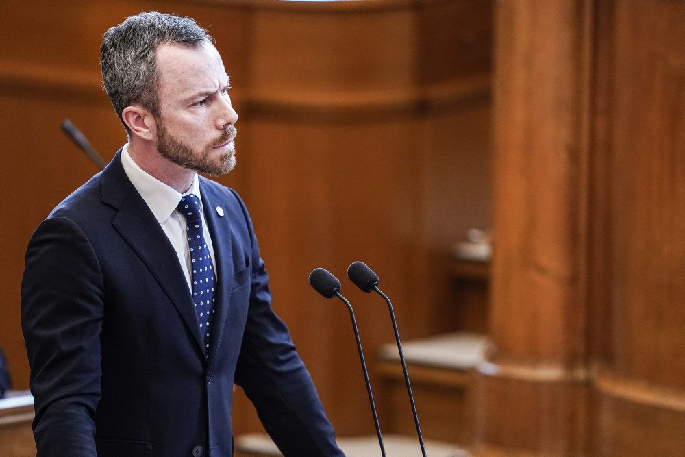 Venstres Jakob Ellemann-Jensen stiller spørgsmål til statsministerens spørgetime på Christiansborg, tirsdag den 25. februar 2020.