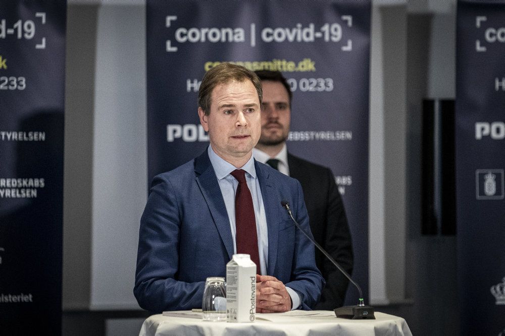 Finansminister Nicolai Wammen taler til pressemøde om en styrkelse af den midlertidige lønkompensationsordning under COVID-19-krisen, i Eigtveds Pakhus i København mandag den 30. marts 2020.