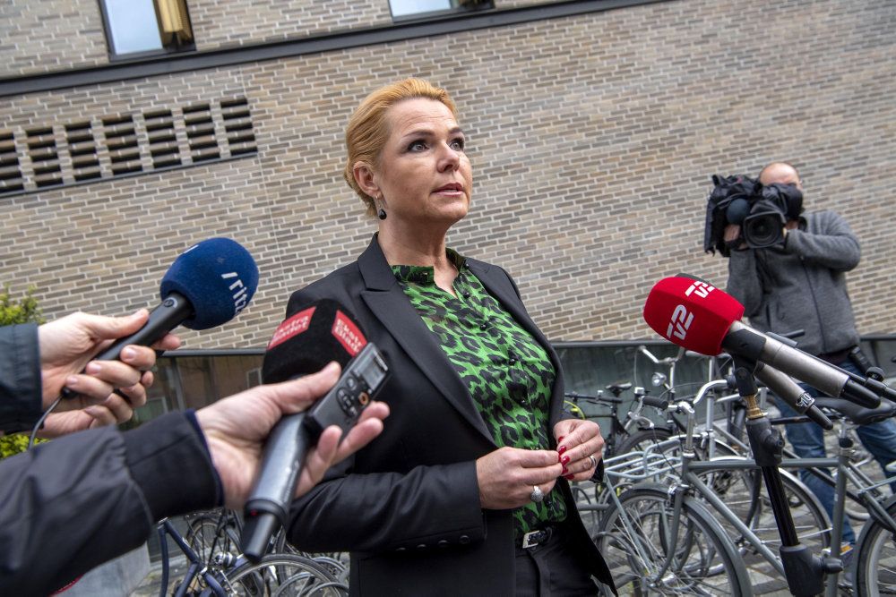 Forhenværende minister Inger Støjberg (V) afhøres af Instrukskommissionen, søndag den 24. maj 2020. (Foto: Thomas Sjørup/Scanpix 2020)