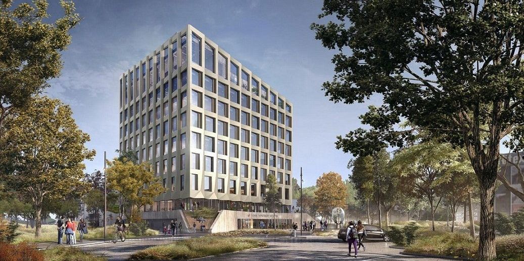 Sådan kommer det nye rådhus i Høje-Taastrup Kommune til at tage sig ud ifølge arkitekterne bag byggeriet.