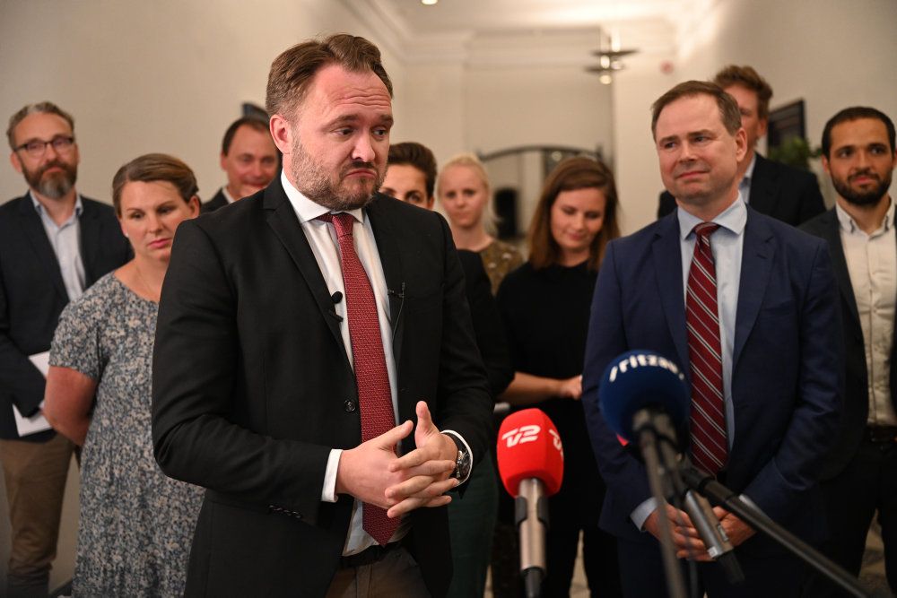 Doorstep efter forhandlinger om den sidste store klimaaftale inden sommerferien, i Finansministeriet natten til mandag den 22. juni 2020.