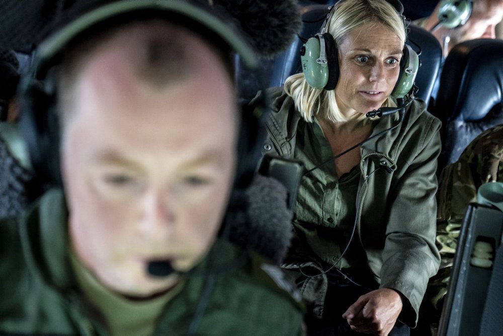 Forsvarsminister Trine Bramsen (S) er torsdag på Grønland for blandt andet at diskutere øget overvågning af Arktis med sin kollega Steen Lynge, der er den grønlandske minister for udenrigsanliggender. (Foto: Mads Claus Rasmussen/Ritzau Scanpix)