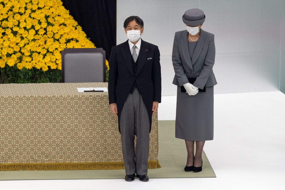 Kejser Naruhito deltog lørdag ved en ceremoni for Japans kapitulation under Anden Verdenskrig.