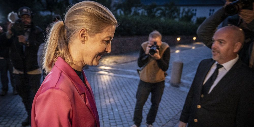 Sofie Carsten Nielsen efter at De Radikale har holdt gruppemøde efter flere dages tumlen rundt med Lotte Rods krænkelsessag, i den Sorte Diamant i København.