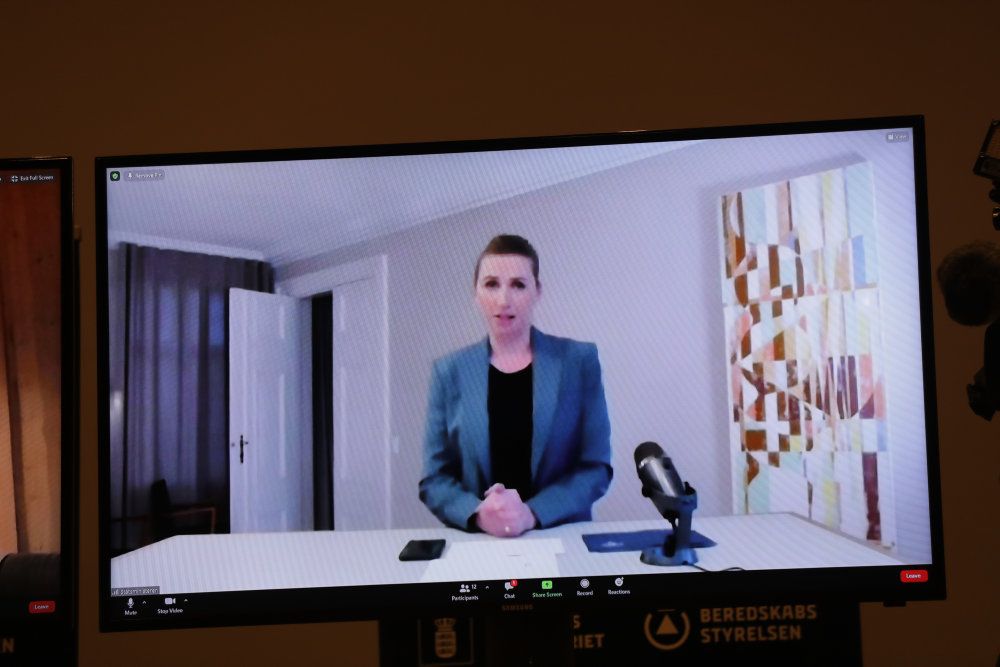 Mette Frederiksen fortæller på pressemøde, at alle landets mink skal aflives.