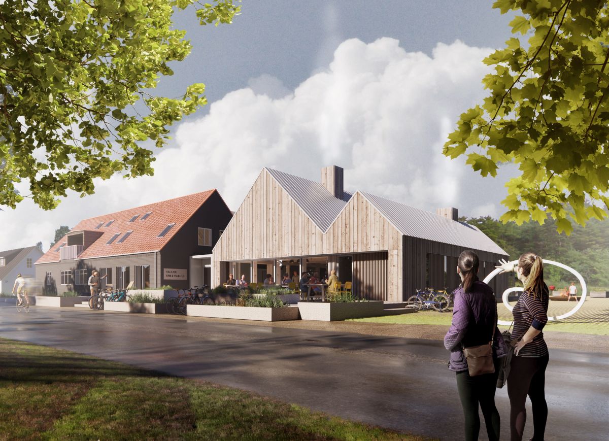 Visualisering af den kommende renovering af Halkær Kro.