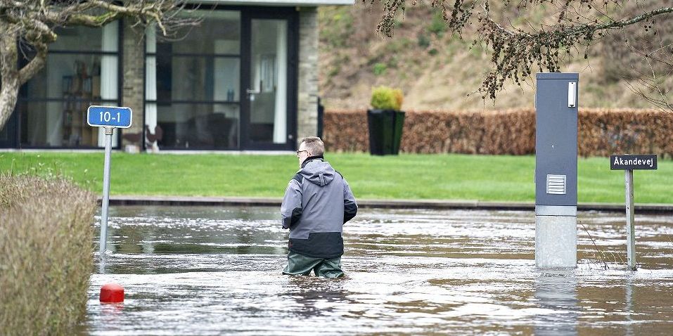 Billedet stammer fra den seneste oversvømmelse i Holstebro i februar 2020.