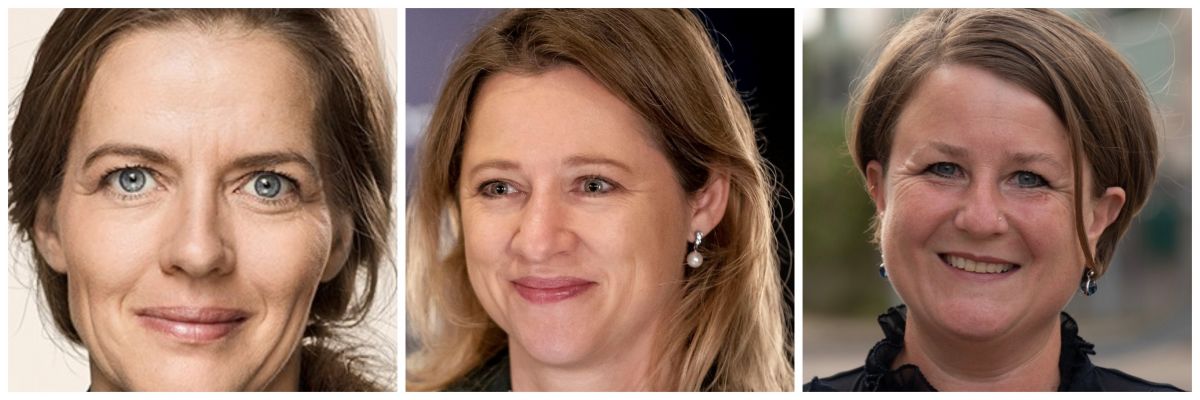 De her kvinder kan blive nyvalgte borgmestre ved kommunalvalget. Fra venstre er der Ellen Trane Nørby (V) i Svendborg, Sophie Hæstorp Andersen (S) i København og Merete Amdisen (S) i Ishøj.
