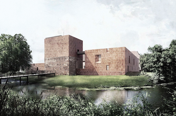 Visualisering af restaureringen og tilbygningen på Nyborg Slot.