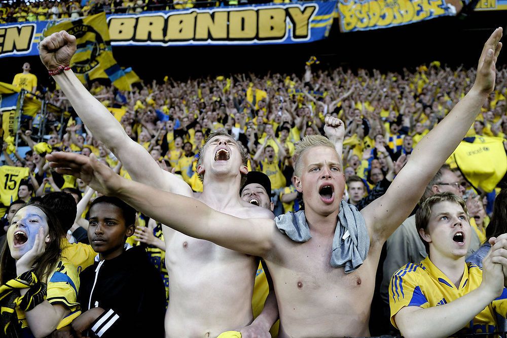Siden januar har der ikke været afholdt store sportsbegivenheder med tilskuere her i Danmark. Dette er et arkivbillede fra Superliga-kampen Brøndby vs FC Nordsjælland den 16 maj 2013 på Brøndby Stadion.