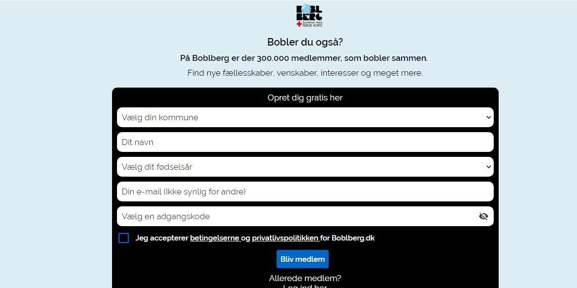 På Boblberg bliver brugerne inspireret og inviteret til at bruge lokalsamfundet på nye måder og i fællesskab med andre. På samme måde kan brugerne inspirere hinanden til at blive frivillige i lokalsamfundet. (screendump)