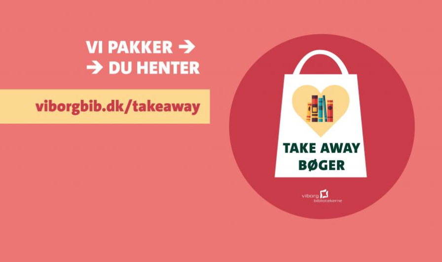 Viborg Bibliotekerne har arbejdet med "Take-away" bogposer i flere år og nu er servicen udvidet, så flere borgere langt fra bibliotekerne kan afhente bøger hos en lokal erhvervsdrivende.