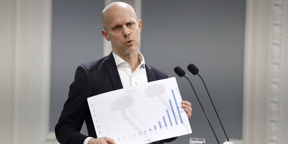 Direktør for Statens Serum Institut Henrik Ullum under pressemødet i Spejlsalen i Statsministeriet i København onsdag 24. februar 2021 om coronasituationen.