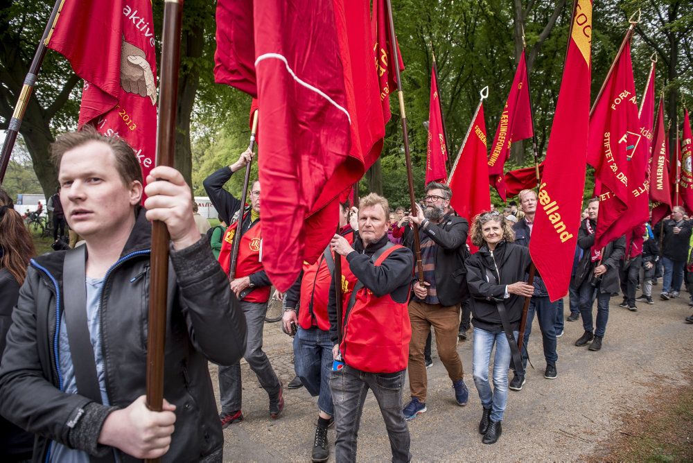 1. maj blevet seneste markeret med store forsamlinger i Fællesparken i 2019. Også i år er det fysiske arrangement aflyst på grund af coronapandemien. I stedet er der virtuelle taler. (Arkivfoto).