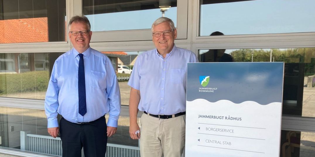 Mogens Christen Gade (V) (til venstre) og udvalgsformand Jens Christian Golding (S) fra byrådet i Jammerbugt prøver at få indflydelse på snarlig klimaaftale for landbruget.