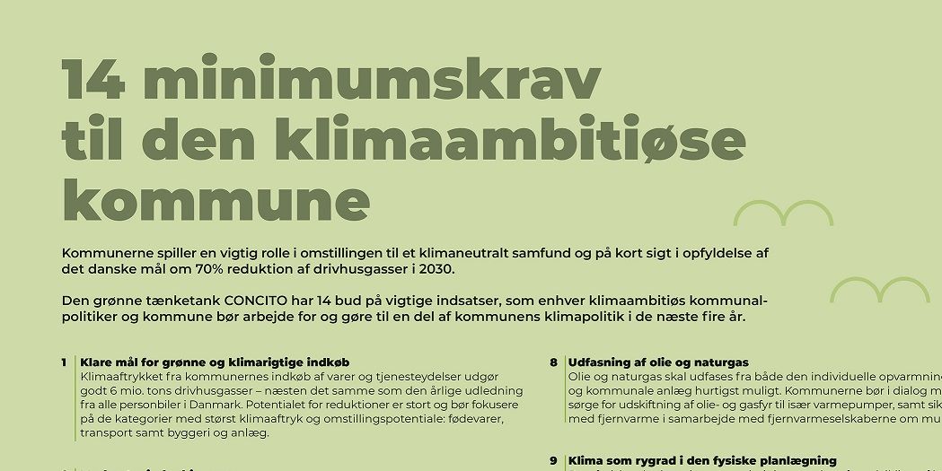 Læs om de 14 krav til klimavenlige kommuner nederst i artiklen.