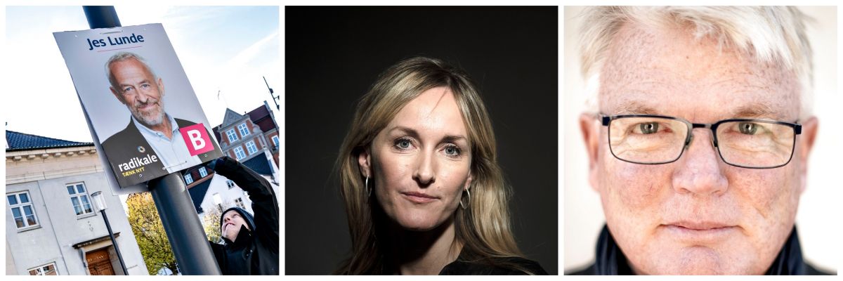 Mange kendisser prøver at opnå vælgernes gunst ved KV21. Fra venstre er det Jes Lunde (RV), Marie Brixtofte (RV) og Peter Loft (LA).