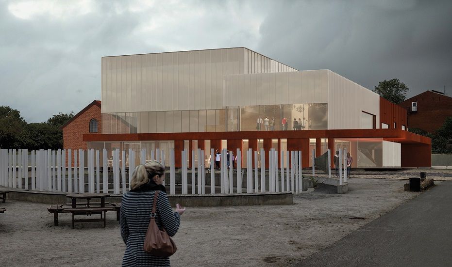 Visualisering af det måske kommende Varde Teater og Musikhus.