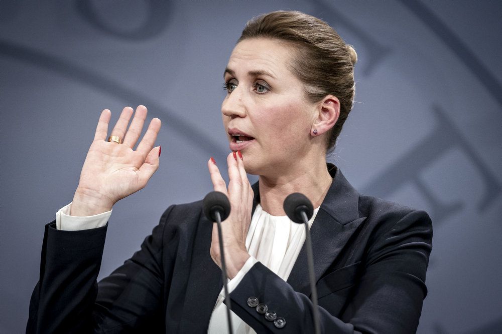 Statsminister Mette Frederiksen under pressemøde i Statsministeriet.