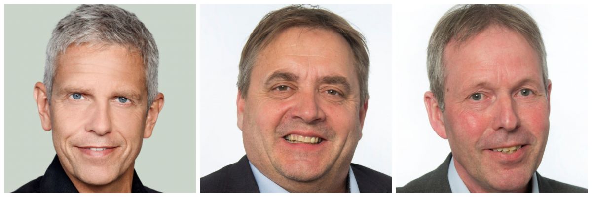 De tre herrer her vil meget gerne som borgmester forsøge at skabe et bedre samarbejde blandt byrødderne i Slagelse. Fra venstre er det John Dyrby Paulsen (S), Troels Brandt (RV) og Knud Vincents (V).