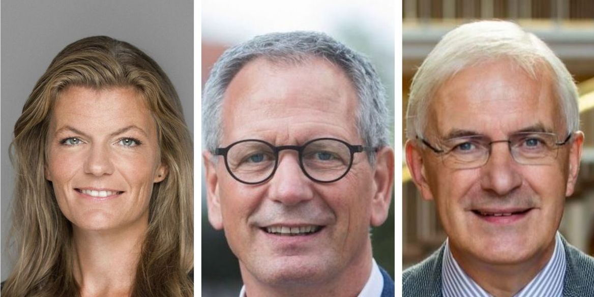 15 kommunaldirektører forlod deres job i 2021, og der bliver også gang i 'kommunaldirektør-svingdøren' i 2022. Fra venstre ses kommunaldirektør Anne-Sofie Degn (Greve - tiltrådt i 2021), Kommunaldirektør Frank E. Andersen (Slagelse - står til fyring) og stadsdirektør Niels Højberg (Aarhus - fratræder efter eget ønske ved udgangen af februar).