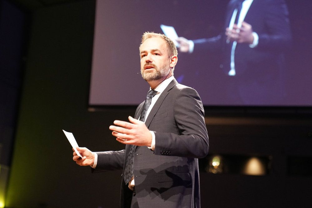 KL's formand, Jacob Bundsgaard (S), taler til Kommunalpolitisk Topmøde 2022 åbner i Aalborg, torsdag den 17. marts 2022.