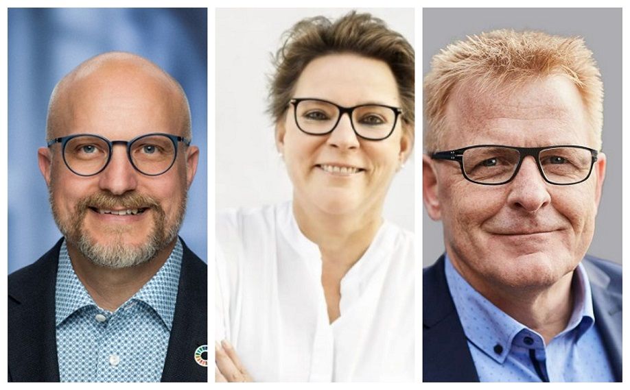 Tre borgmestre, der alle mener, at Folketinget bør gøre mere for at skaffe arbejdskraft til velfærden i kommunerne. Fra venstre er det Jesper Greth (V), Ann Sofie Orth (K) og Peter Sørensen (S).
