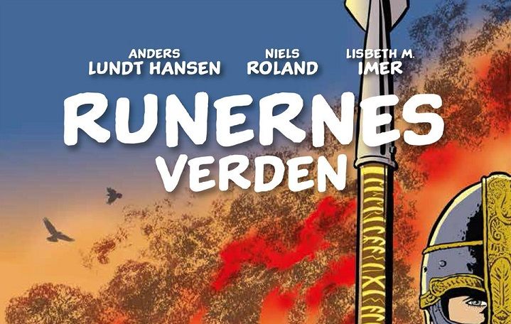 Forsiden af tegneserien, som indeholder oversigt over runer, så læseren selv kan prøve at læse og skrive med de forskellige runerækker.