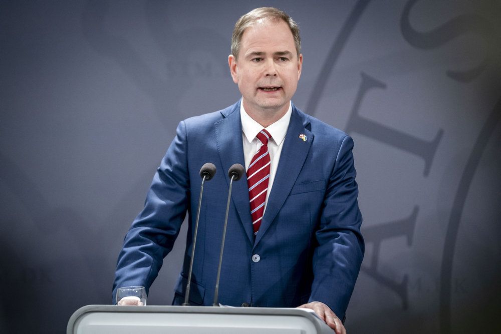 Finansminister Nicolai Wammen (S) under pressemøde om regeringens reformudspil Danmark kan mere II i Spejlsalen i Statsministeriet. Udspillet handler blandt andet om hvordan Danmark kan accelerere den grønne omstilling og hurtigere blive uafhængig af russisk gas.