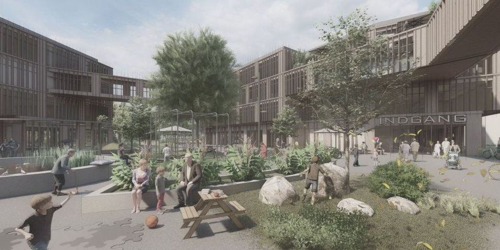 Der sættes et stort spørgsmålstegn ved den såkaldte 'Herlev-model', som er en ny form for offentligt-privat partnerskab. Her er en animation af det tiltænkte plejecenter Hammergård i Herlev.