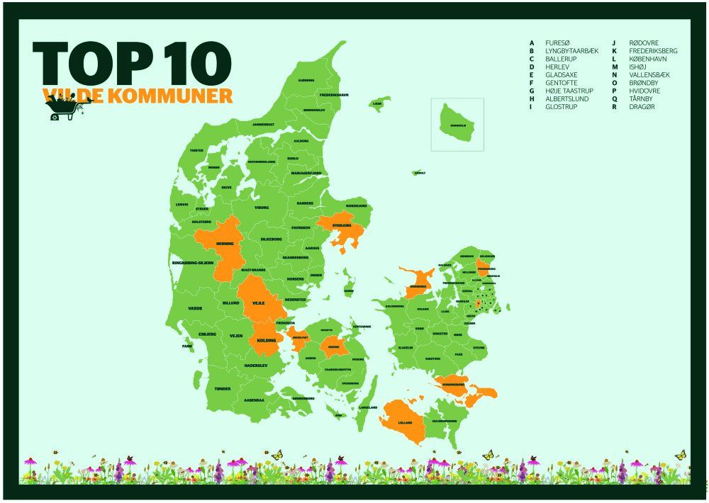 Ti kommuner er udpeget til finalen om at blive Danmarks vildeste kommune.