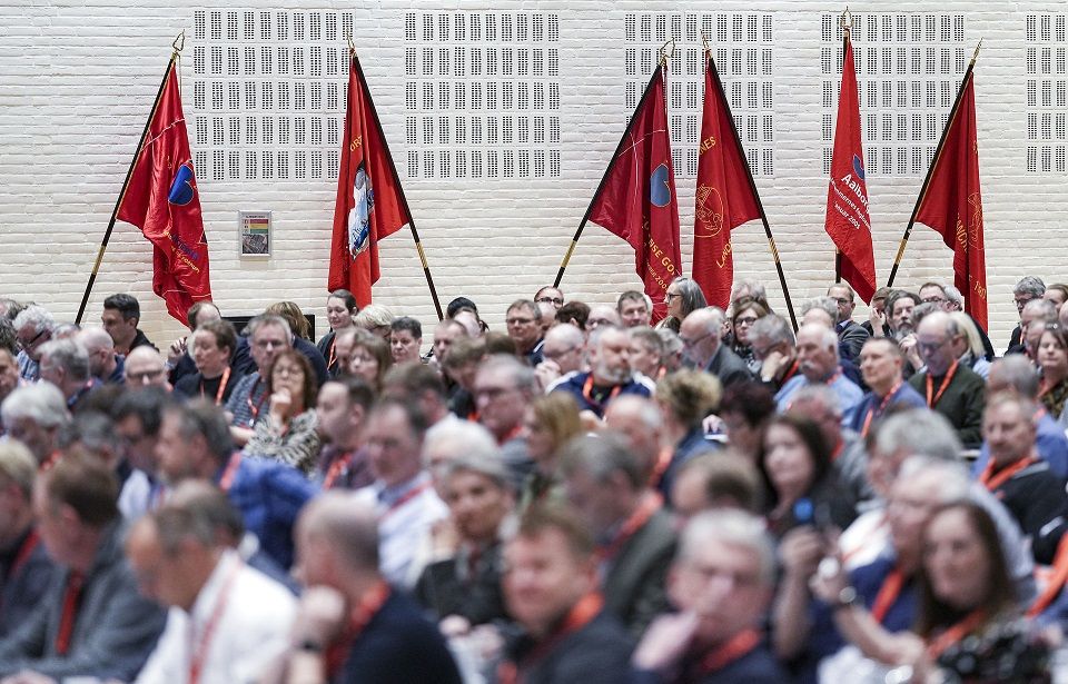 En reception ved 3F-kongres i 2019 blev betalt af Aalborg Kommune, uden at borgmesterens forvaltning har nedskrevet dokumentation for de mere end 220.000 kr., receptionen kostede kommunen. (Fotoet er fra 3F's igangværende kongres nu i Aalborg)