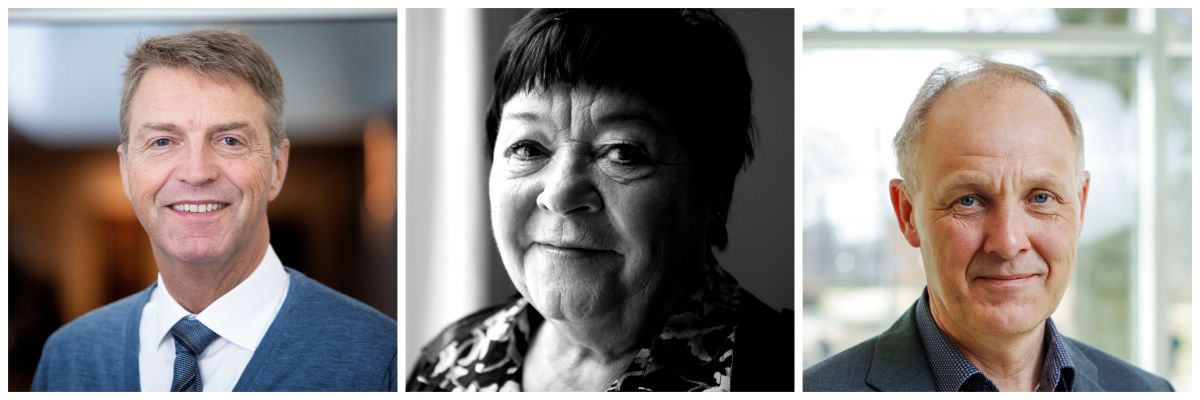 Fra venstre: Formand for Skolelederforeningen Claus Hjortdal, formand for FOA Mona Striib og formand for KL Martin Damm. De forudser digre konsekvenser, hvis kommunerne ikke får inflationshjælp fra staten.
