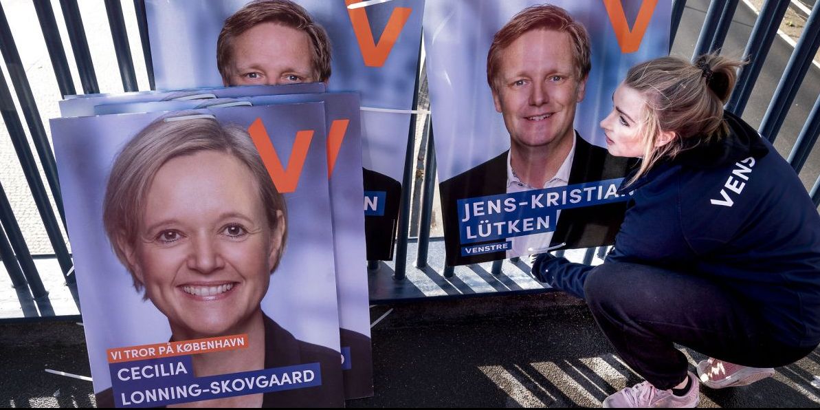 Cecilia Lonning-Skovgaard og Jens Kristian Lütken under valgkampen i 2021.