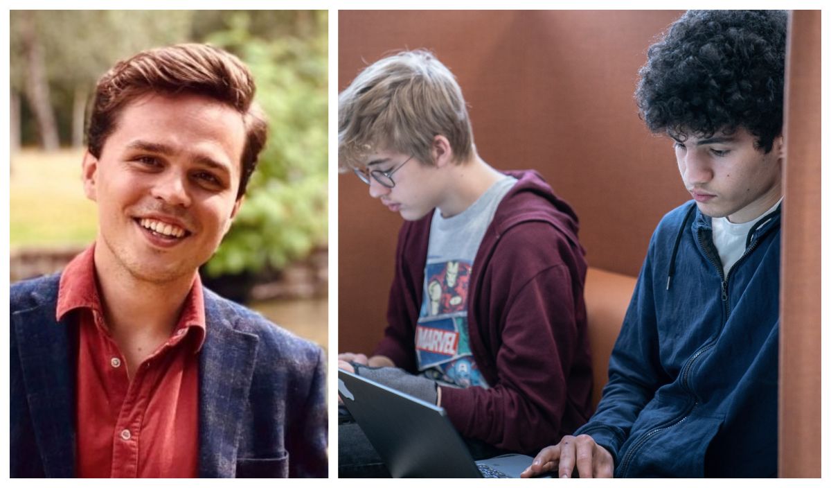 Medlem af Borgerrepræsentationen i København Emil Sloth Andersen (R) (t.v.) vil give unge mulighed for at sove længere, før de skal i skole og koncentrere sig.