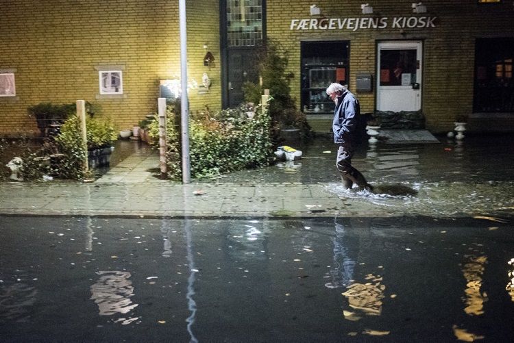 Klimaatlasset viser, at en by som Faaborg kan forvente stormfloder, som den, byen var ramt af i 2017, 15 gange oftere ved udgangen af århundredet.
