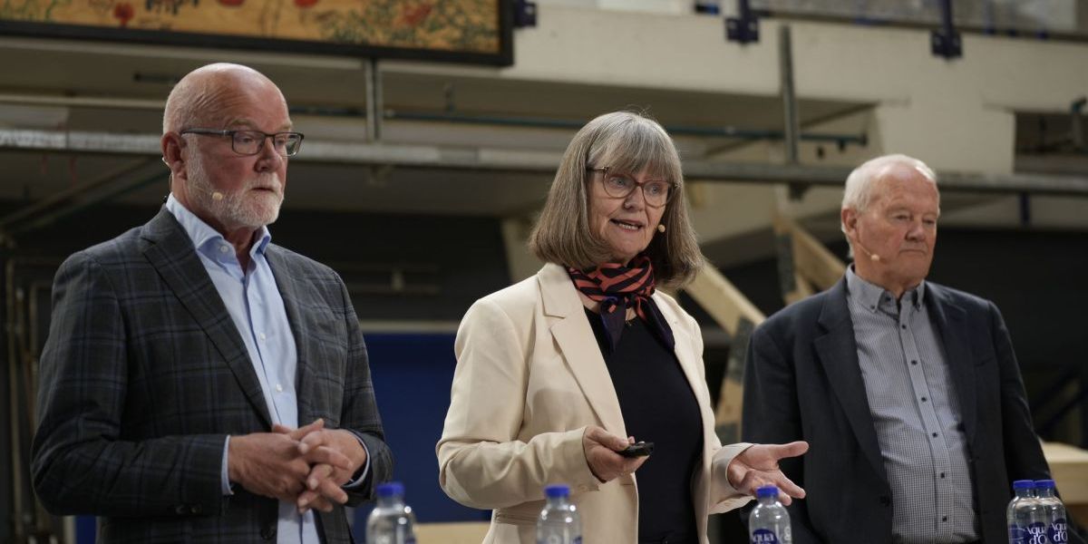 Reformkommissionen fremlægger her onsdag anbefalinger. Blandt andet i forhold til 10. klasser. Fra venstre ses formand for Danske SOSU-skoler Per B. Christensen, professor Nina Smith og tidligere forskningsleder Jørgen Søndergaard.