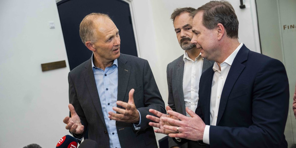 Finansminister Nicolai Wammen (S) og KL-formand Martin Damm var meget enige om udfaldet af økonomiaftalen ved præsentationen torsdag aften.
