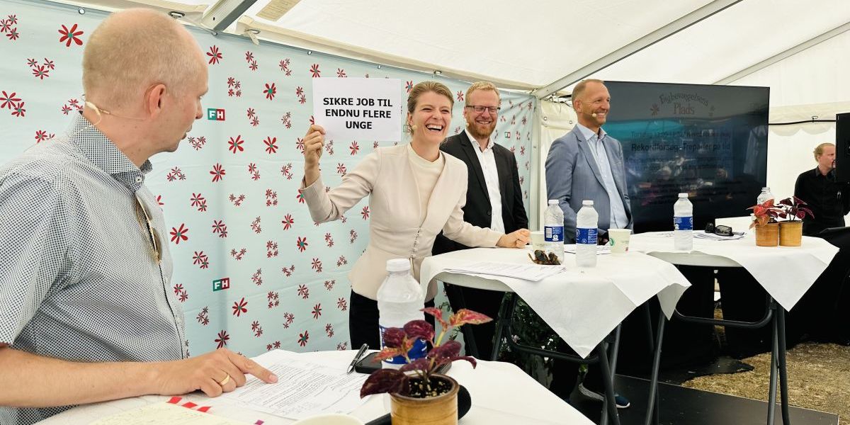 Beskæftigelsesminister Ane Halsboe-Jørgensen (S) i en debat på årets Folkemøde.