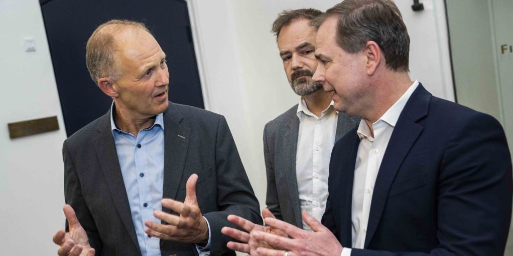 Sådan så det ud, da finansminister Nicolai Wammen og KL toppen præsenterede økonomiaftalen for 2024, der indførte lånepuljen.