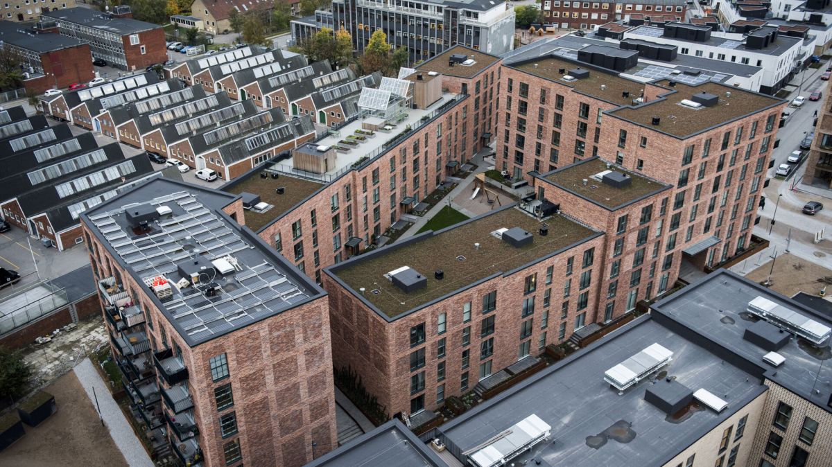 Et vue ud over Grønttorvet, der i denne uge modtog Blandet By Prisen 2023.