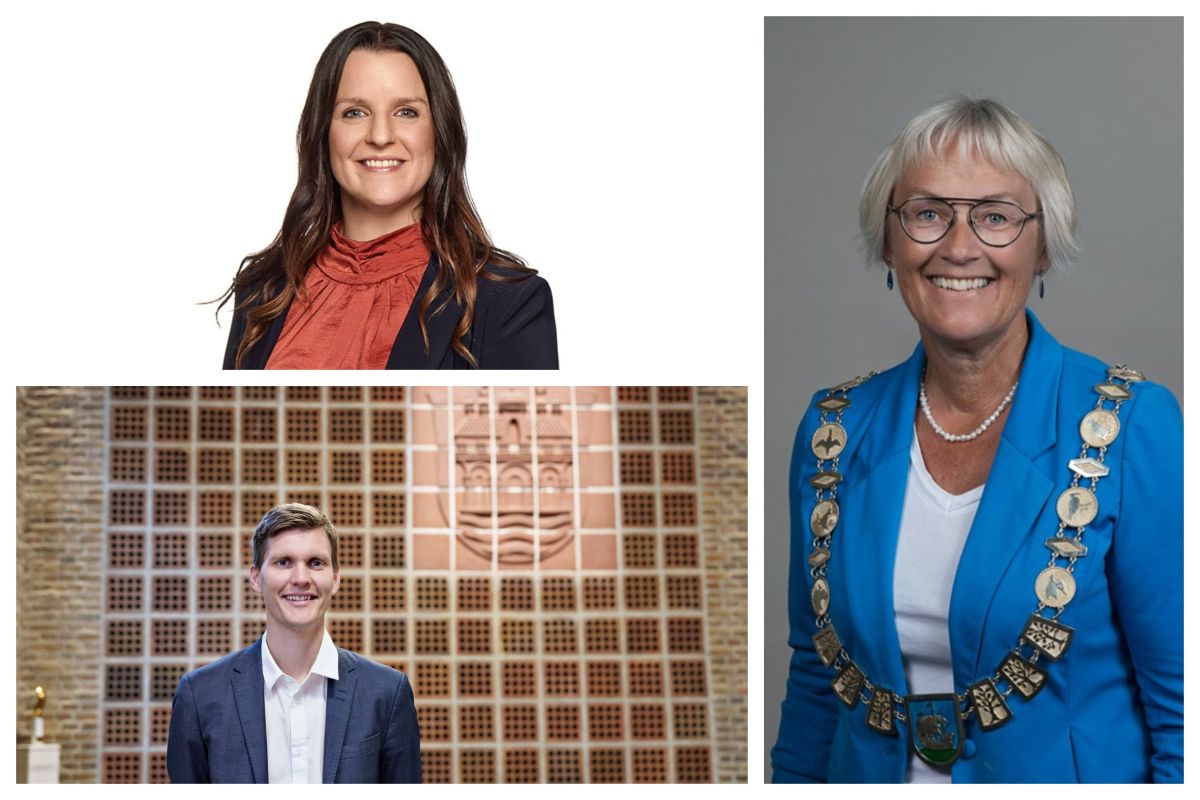 De tre nye borgmestre i Struer, Aalborg og Nordfyns kommuner: Marianne Bredal (V), Lasse Frimand Jensen (S) og Mette Landtved-Holm (V).