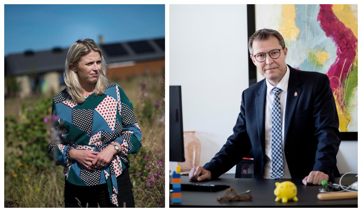 Socialdemokratiets Sonja Marie Jensen (tv.) er positiv efter et gruppeformandsmøde torsdag, hvor Nyborg-politikerne gav hinanden hånd på at forbedre tonen i det politiske arbejde. Hun erklærede i december, at hun har mistet tilliden til V-borgmester Kenneth Muhs (th.) på grund af manglende handling på socialområdet.