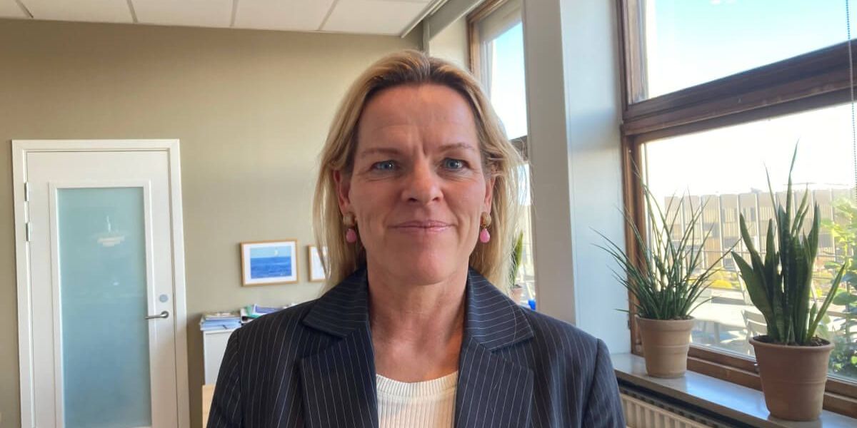 Ældreminister Mette Kierkgaard (M) fra sit kontor efter interview med NB-Ældre